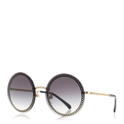 Chanel Round Chain Sunglasses 4245 Gold 1 of 8