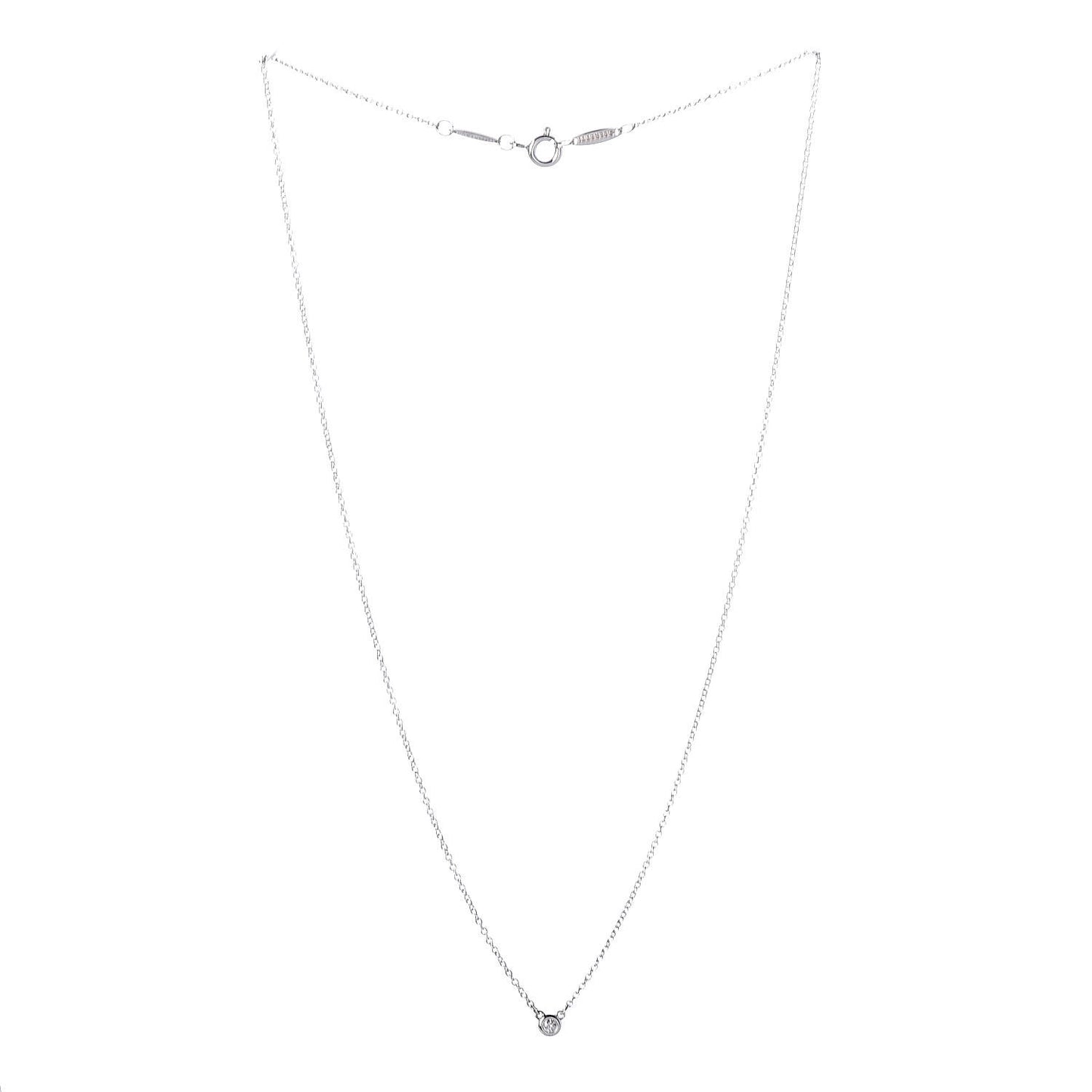 Sterling Silver Diamond .03ct Elsa Peretti Diamonds by the Yard Pendant Necklace