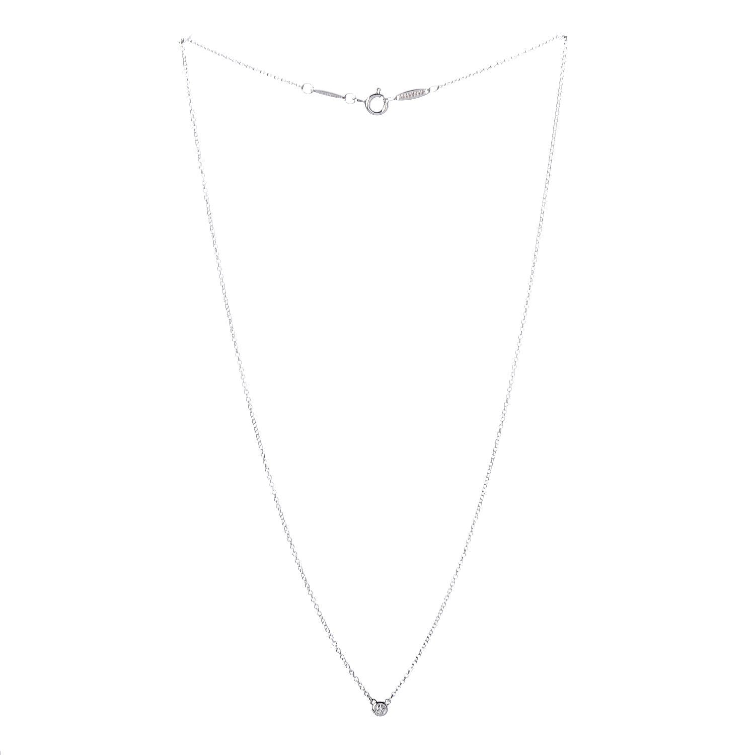 Tiffany Sterling Silver Diamond .03ct Elsa Peretti Diamonds by the Yard Pendant Necklace 3 of 9