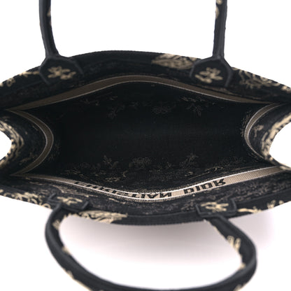 Christian Dior Canvas Embroidered Large Ornamental Cornely Book Tote Black Beige 5 of 10