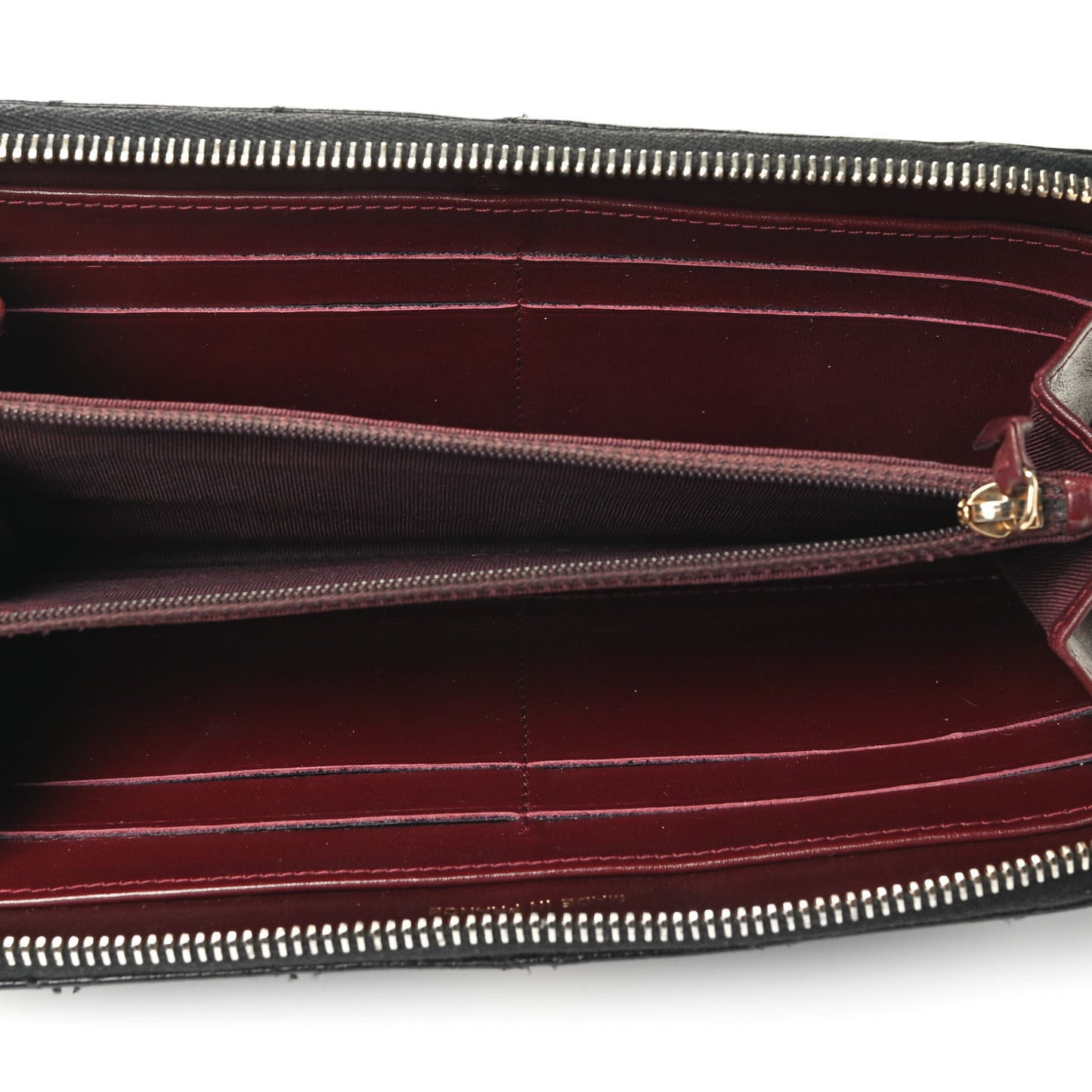 Caviar Quilted Large Gusset Zip Around Wallet Black