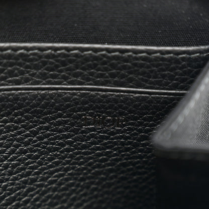 Christian Dior Grained Calfskin CD Icon Zipped Pouch With Strap Black 7 of 11