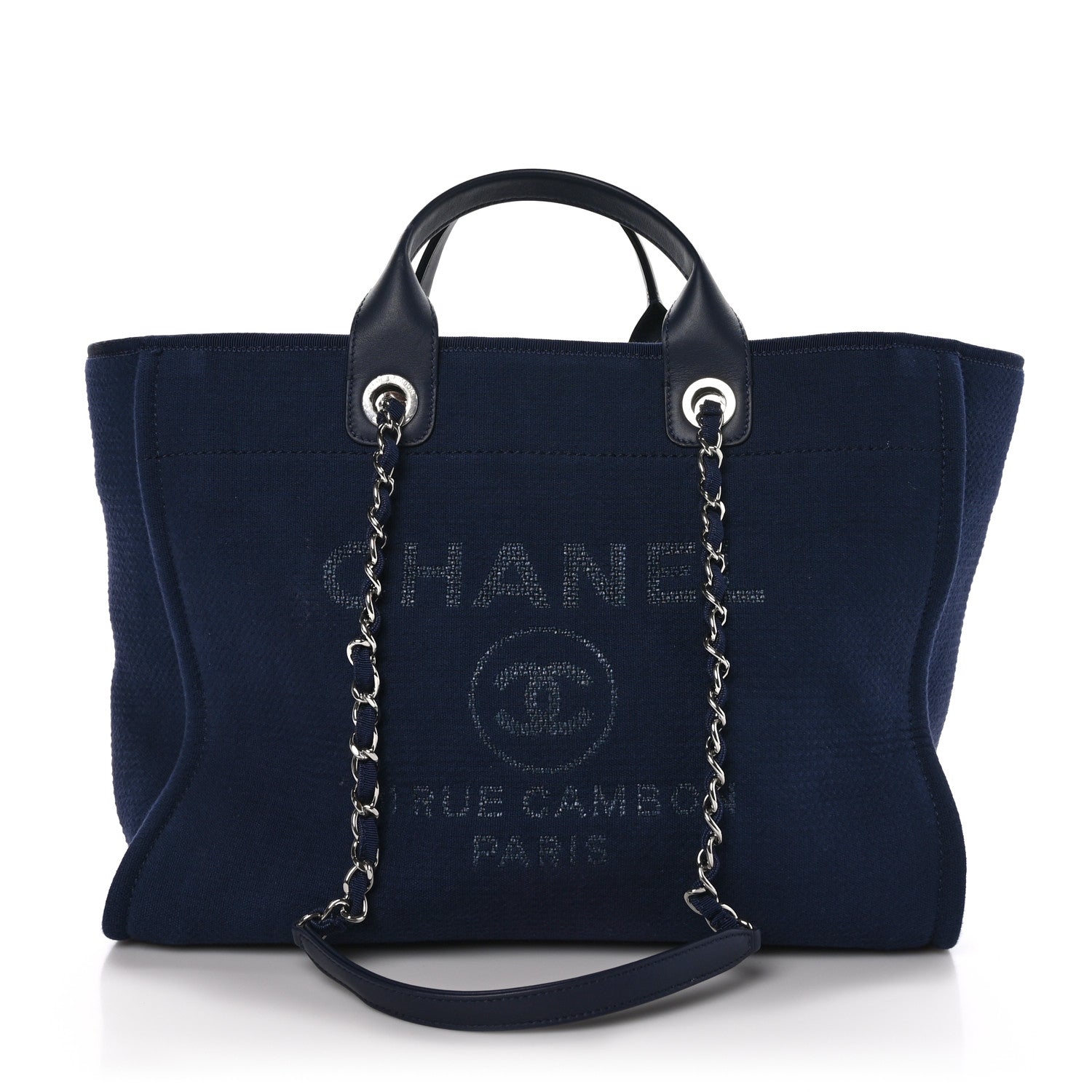 Chanel Mixed Fibers Medium Deauville Tote Navy 1 of 11