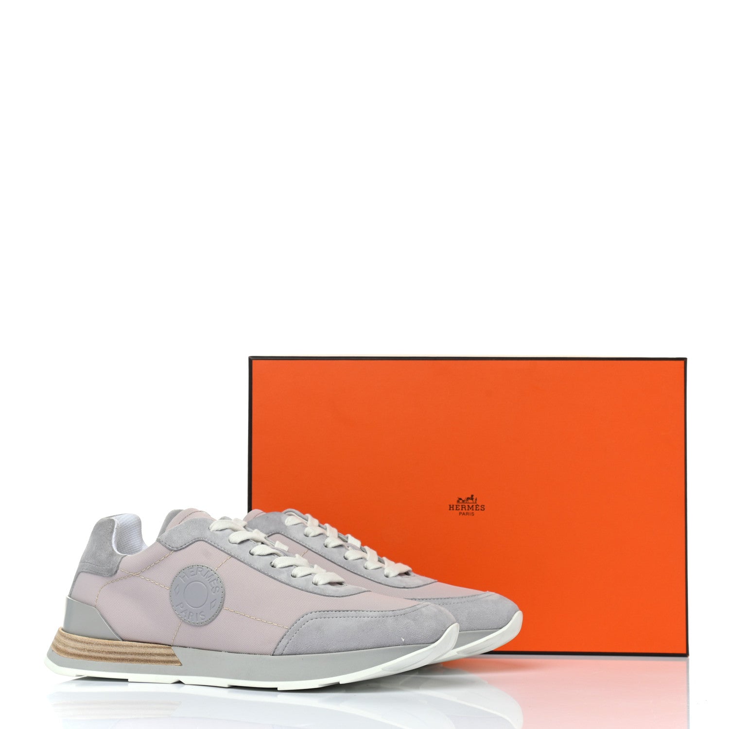 Hermes Technical Canvas Suede Goatskin Drive Sneakers 38.5 10 of 10