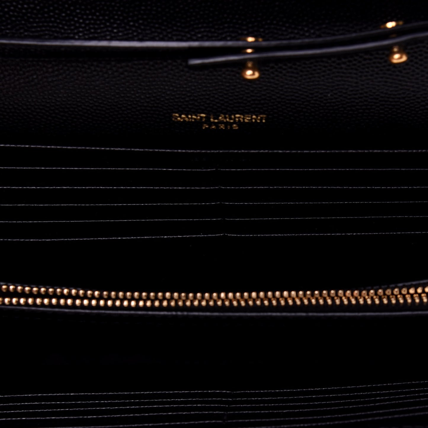Grain De Poudre Matelasse Chevron Monogram Chain Wallet Black