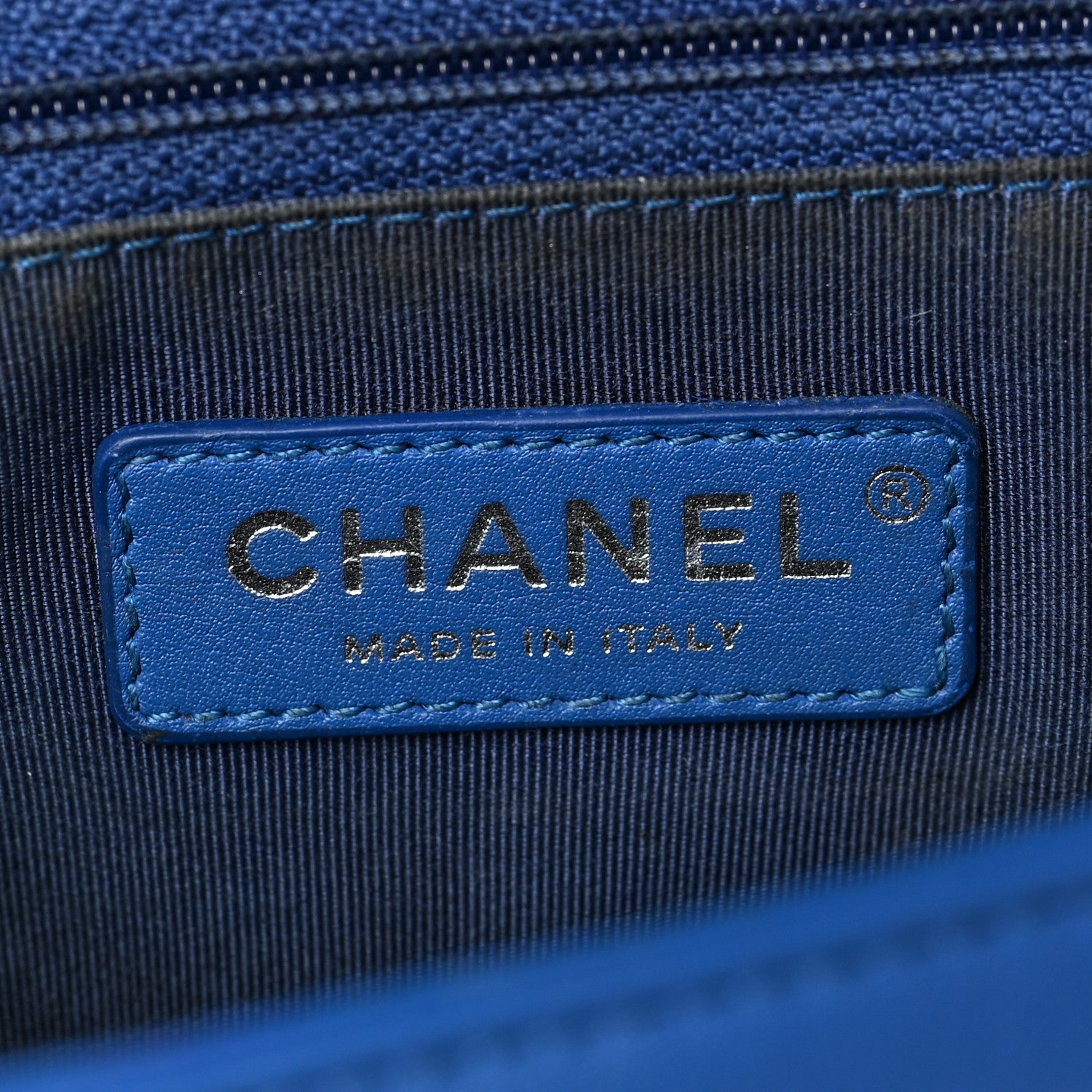Chanel Lambskin Chevron Quilted New Medium Boy Flap Blue 6 of 8