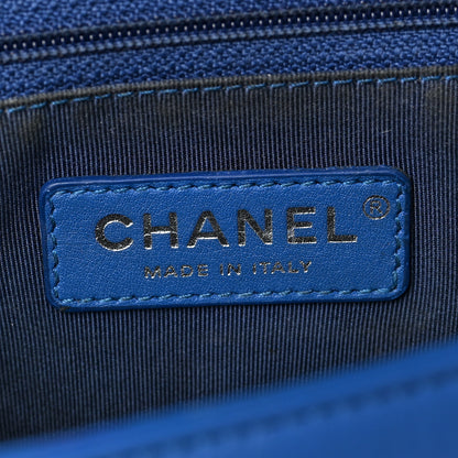 Chanel Lambskin Chevron Quilted New Medium Boy Flap Blue 6 of 8