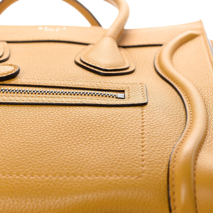 Celine Drummed Calfskin Micro Luggage Ocre 13 of 13