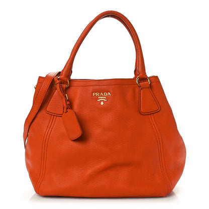 Prada Vitello Daino Shopping Tote Papaya 1 of 12