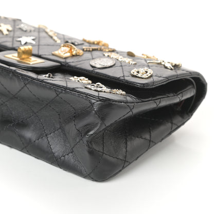 Chanel Aged Calfskin Lucky Charms 2.55 Reissue 225 Flap Black 9 of 9