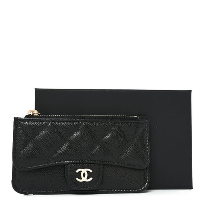 Chanel Caviar Quilted Flap Zip Card Holder Black 8 of 8