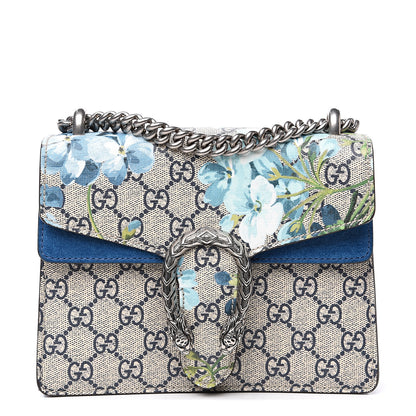 Gucci GG Supreme Monogram Blooms Mini Dionysus Shoulder Bag Beige Navy Vintage Blue 1 of 12