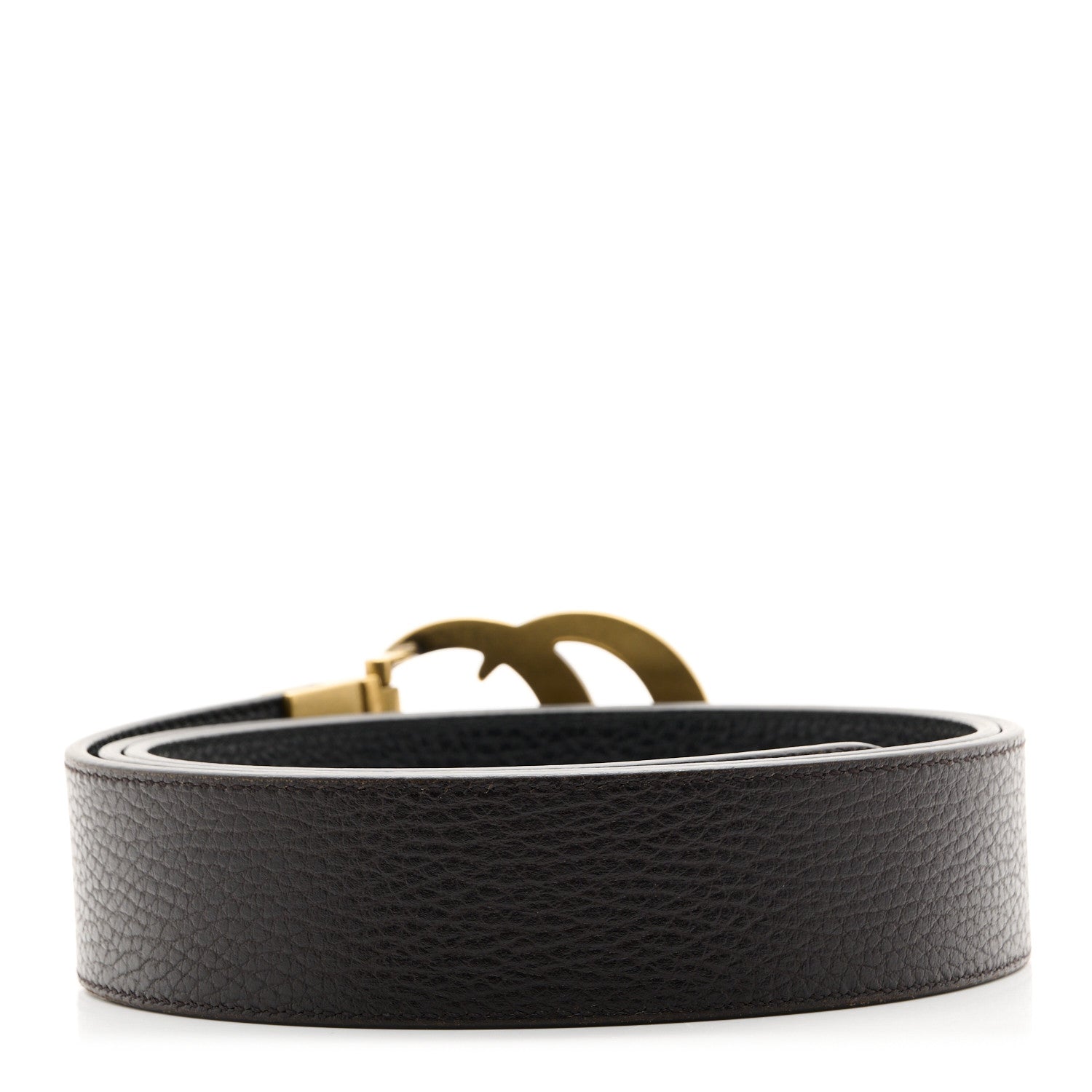 Gucci Calfskin Double G Reversible Belt 105 42 Black Cocoa 4 of 8