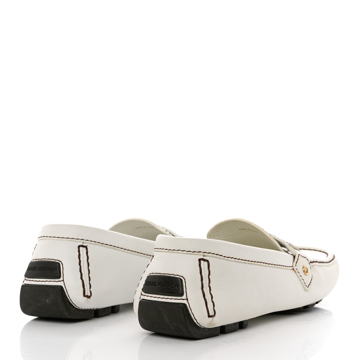 Calfskin Mens Monte Carlo Car Shoe Moccasin Loafers 8.5 White