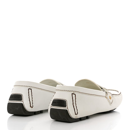 Louis Vuitton Calfskin Mens Monte Carlo Car Shoe Moccasin Loafers 8.5 White 4 of 12