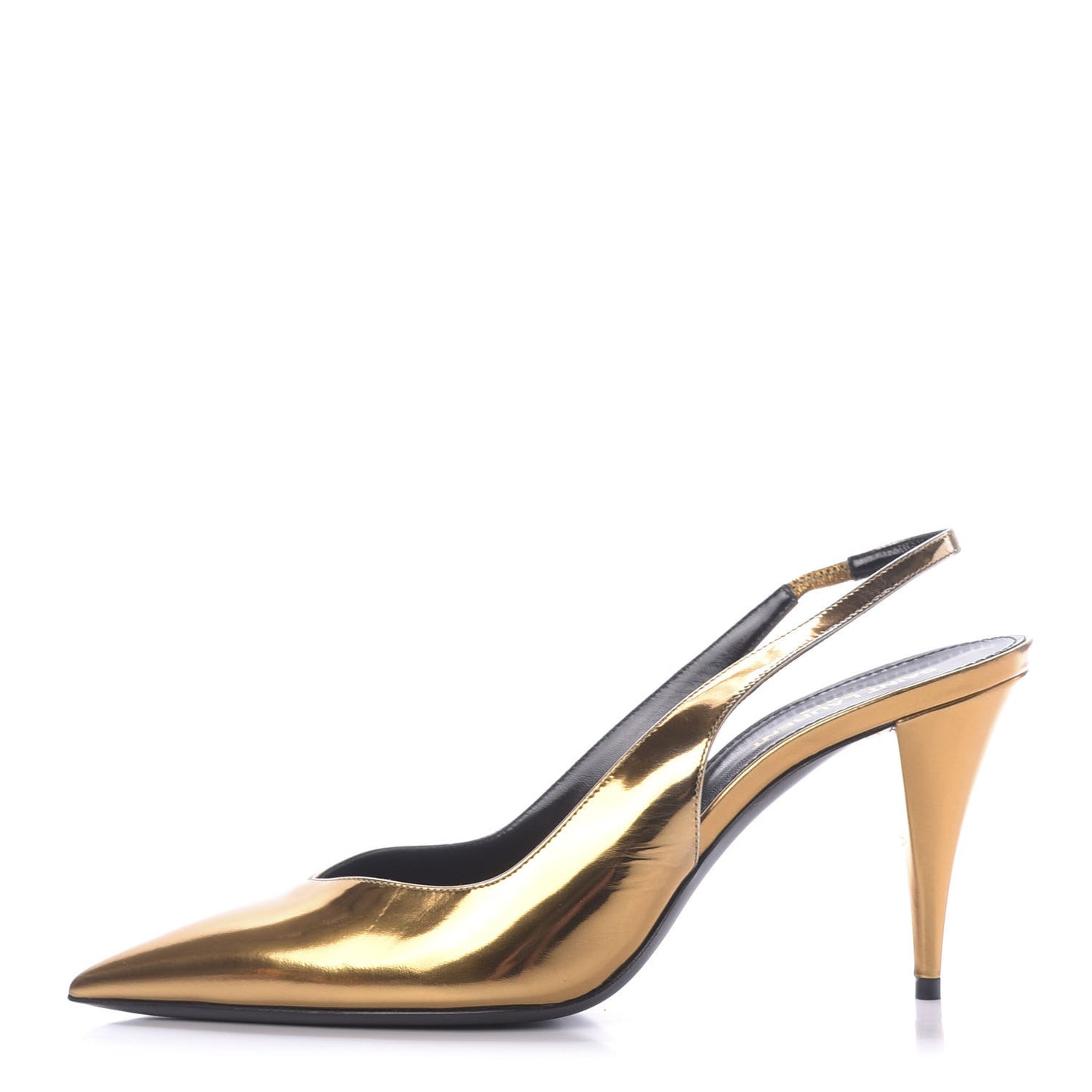 Calfskin Kiki 110mm metallic slingback pumps 39.5 Gold