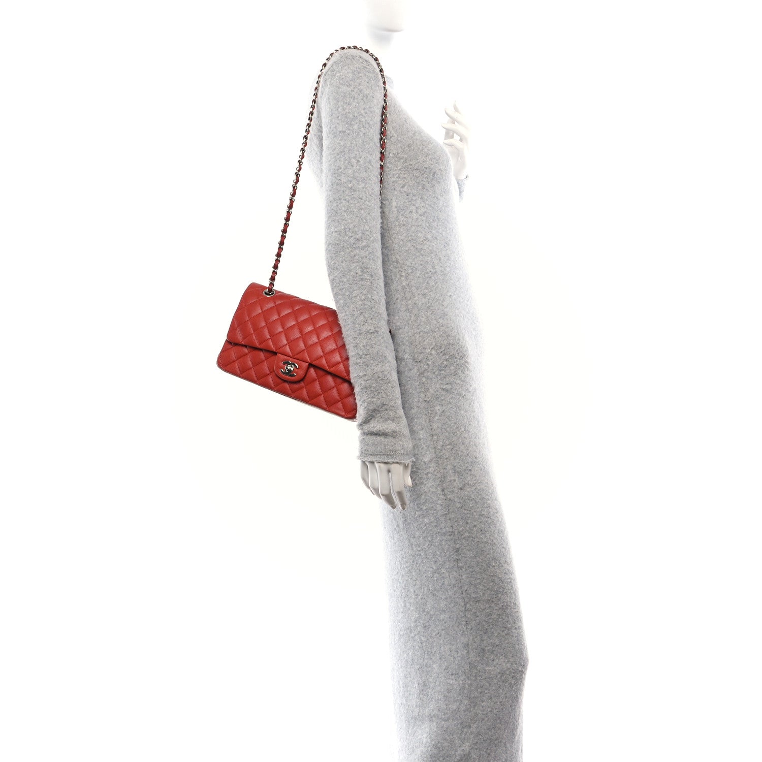 Chanel Caviar Quilted Medium Double Flap Red 2 of 11