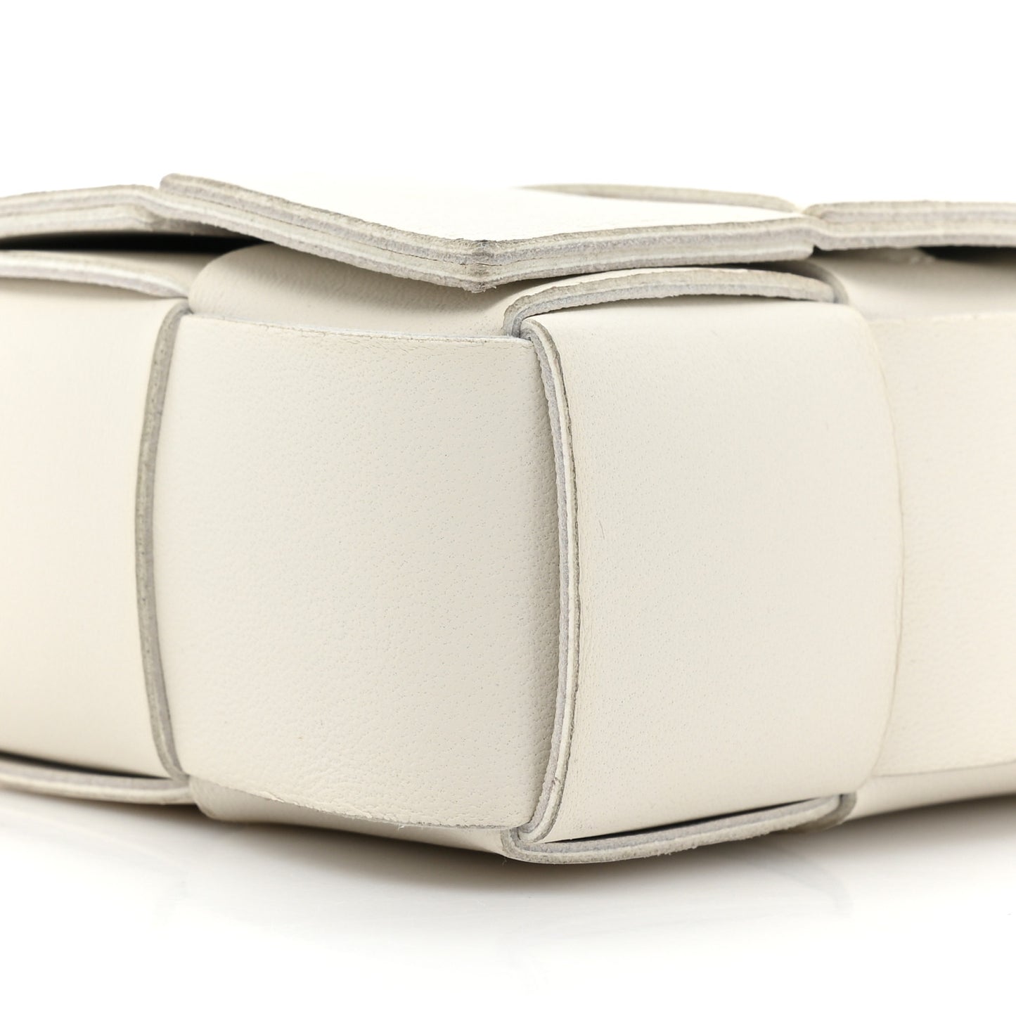 Lambskin Maxi Intrecciato Extra Mini Cassette Crossbody Bag White