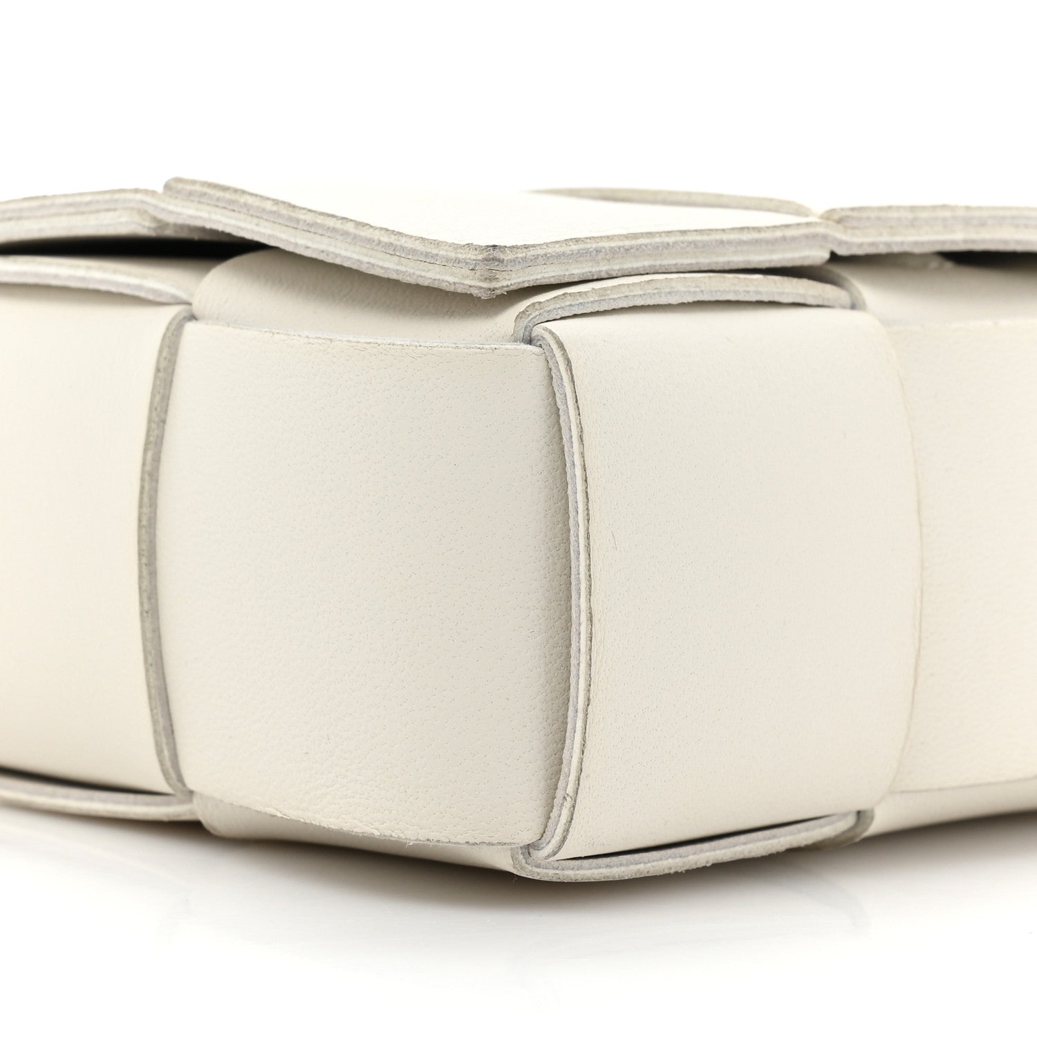 Bottega Veneta Lambskin Maxi Intrecciato Extra Mini Cassette Crossbody Bag White 8 of 12