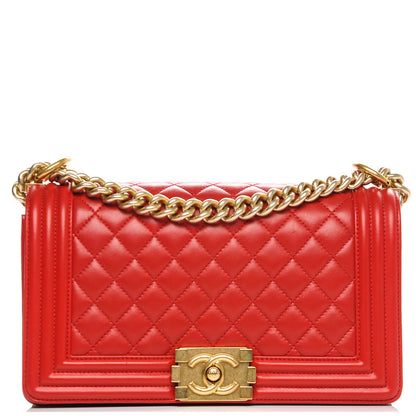 Chanel Lambskin Quilted Medium Boy Flap Red 1 of 7
