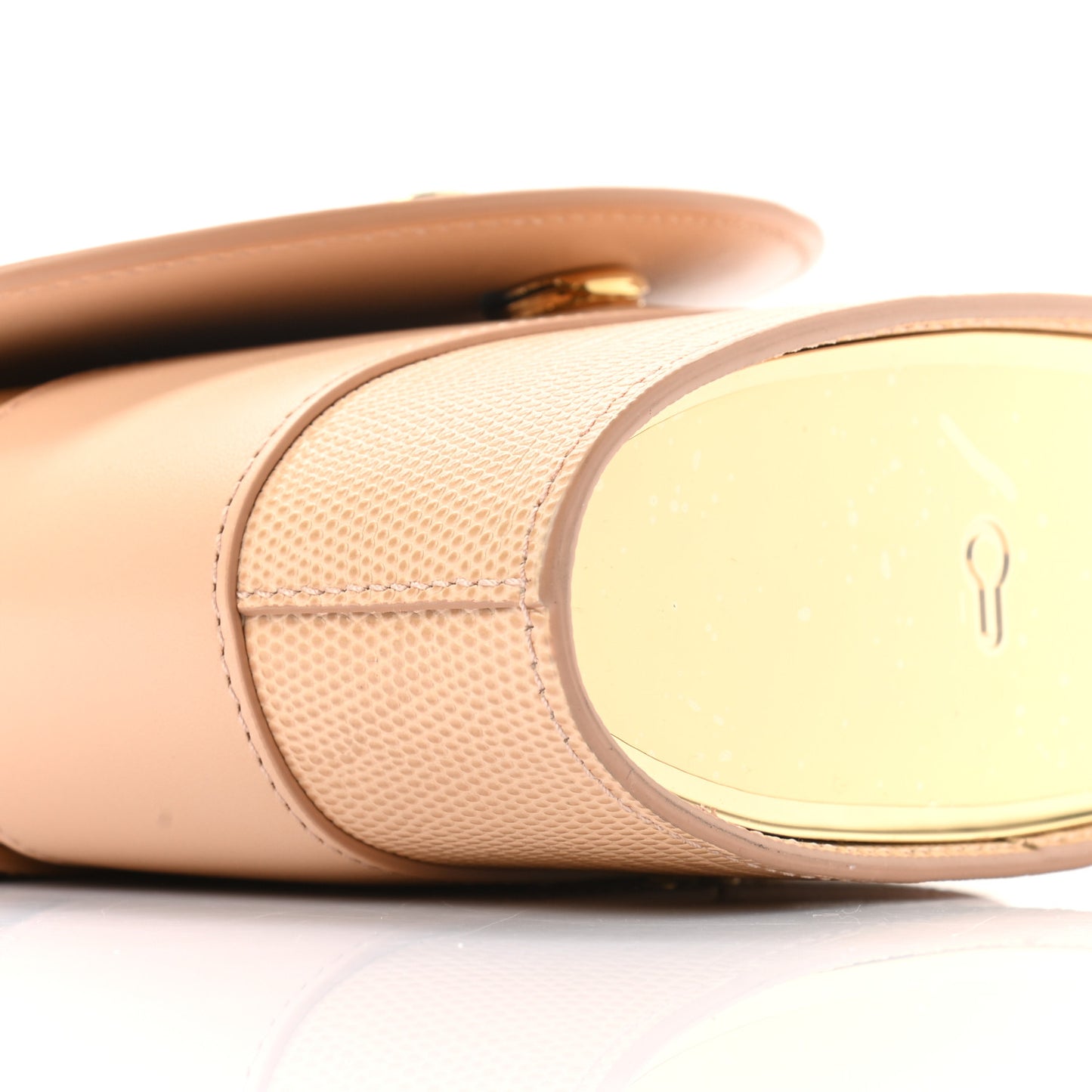 Calfskin Lizard Embossed Small Aby Lock Delicate Pink