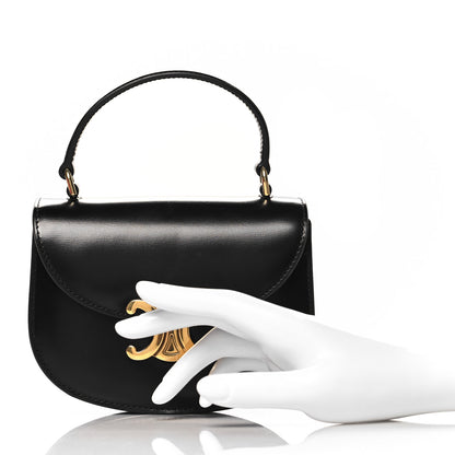 Celine Shiny Calfskin Triomphe Mini Besace Clea Black 2 of 10