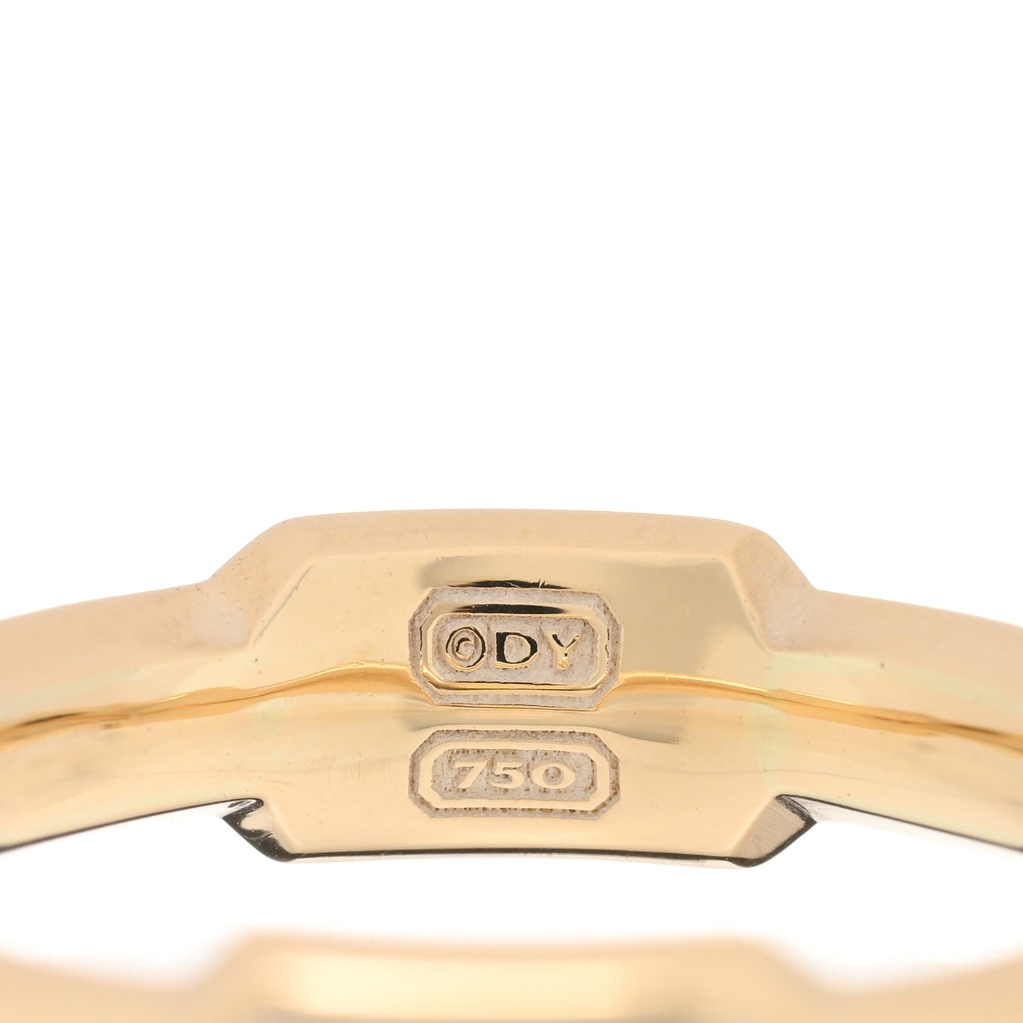 18K Yellow Gold Diamond Hex Station Band Ring 63 10.25
