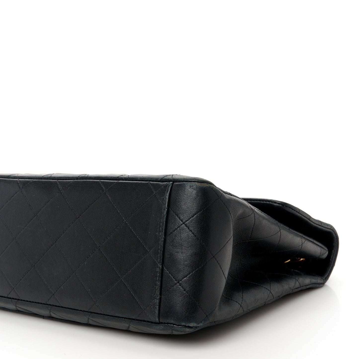 Lambskin Quilted XL Jumbo Single Flap Black
