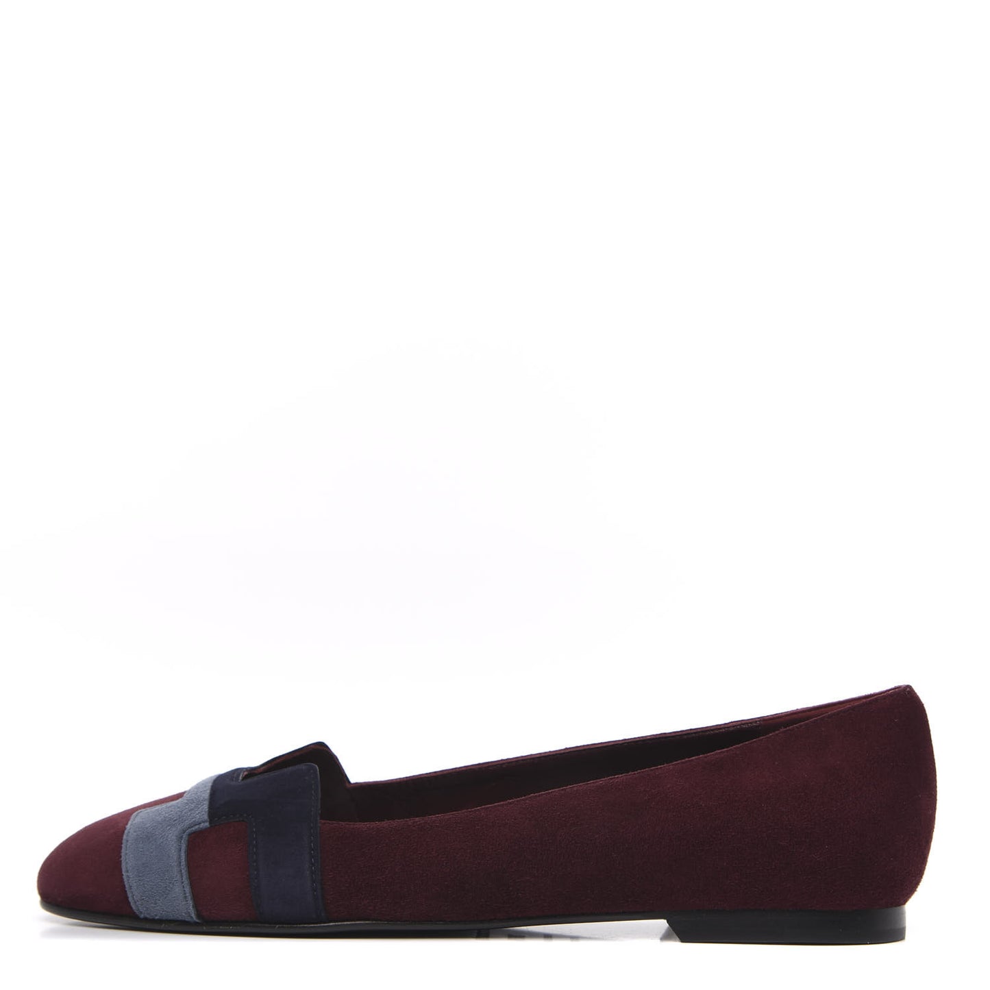 Suede Goatskin Nice Ballerina Flats 36.5 Bordeaux Navy Slate