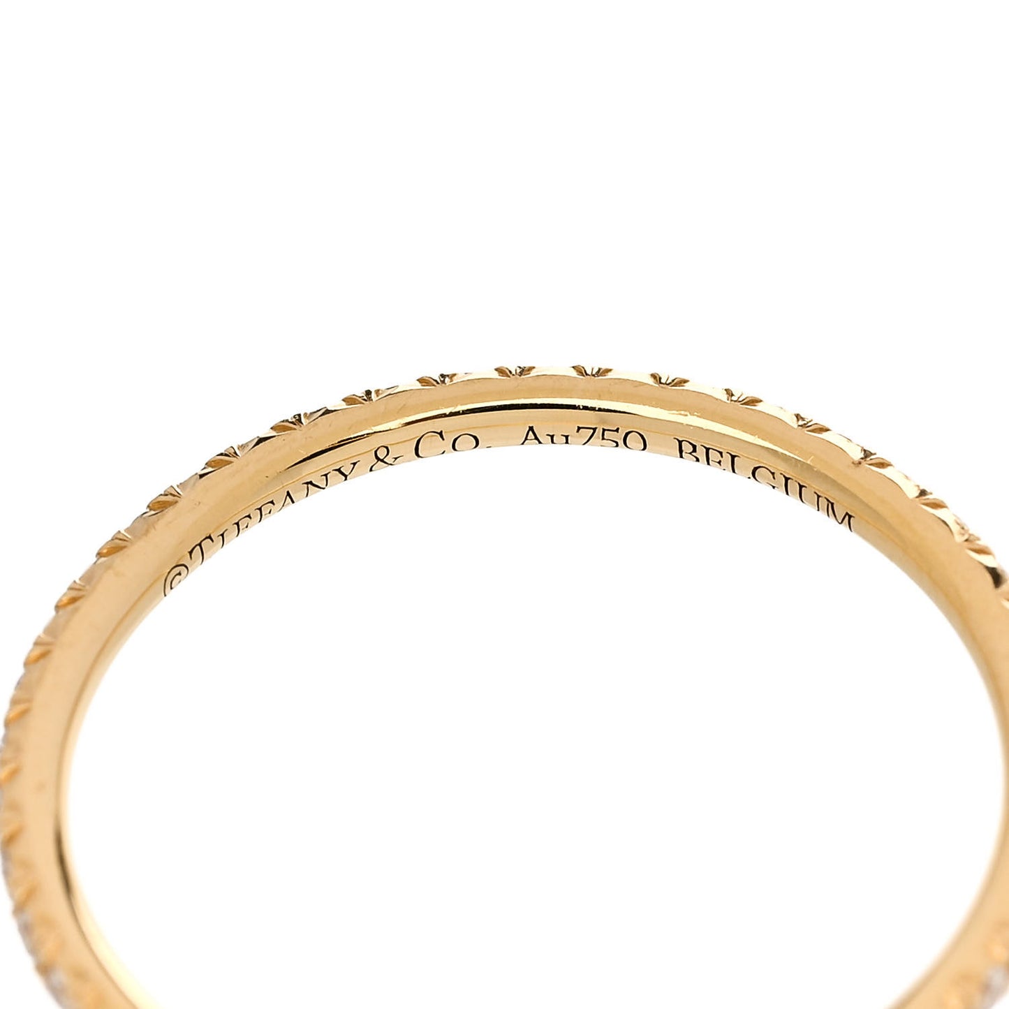 18K Yellow Gold Diamond Metro Band Ring 52 6