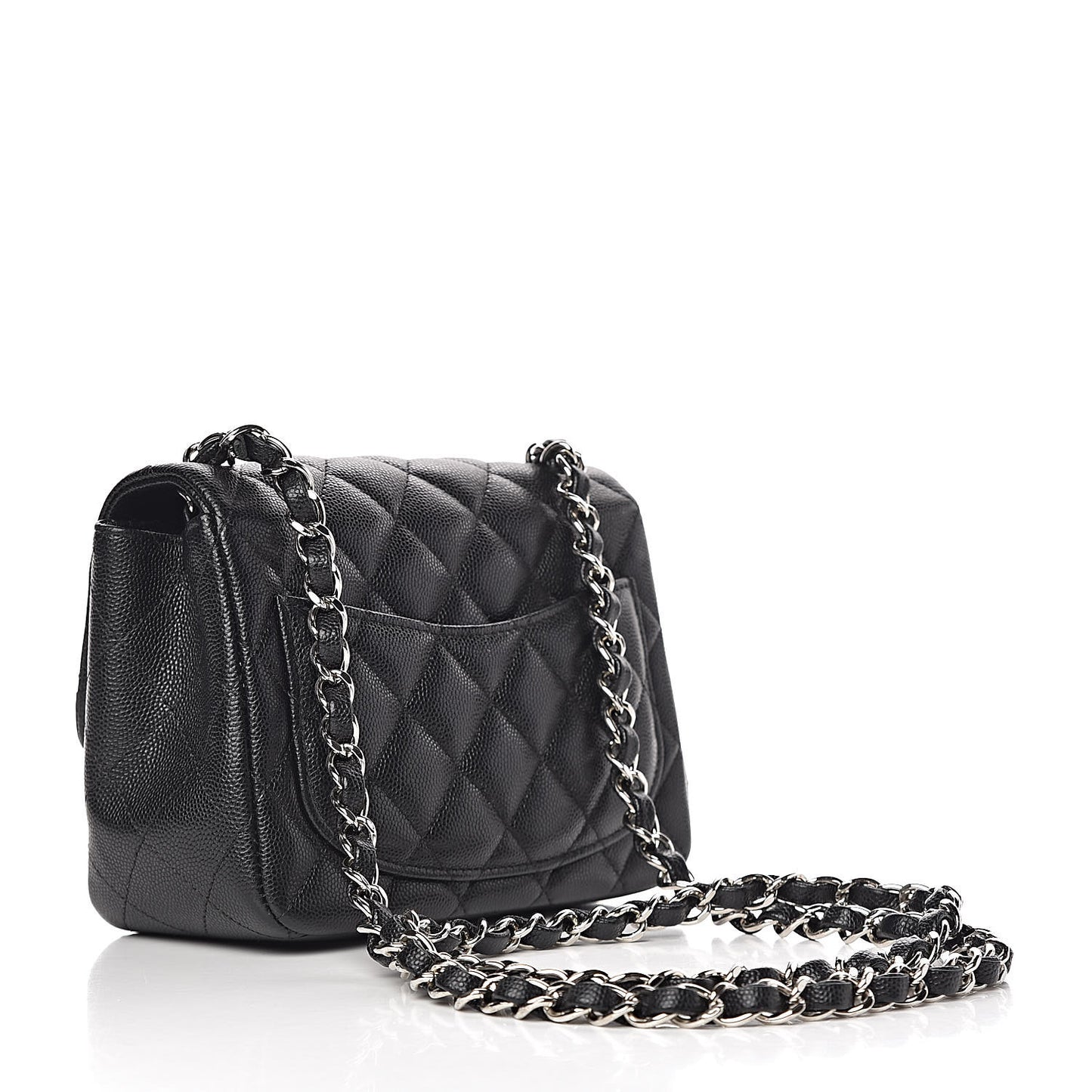 Caviar Quilted Mini Square Flap Black