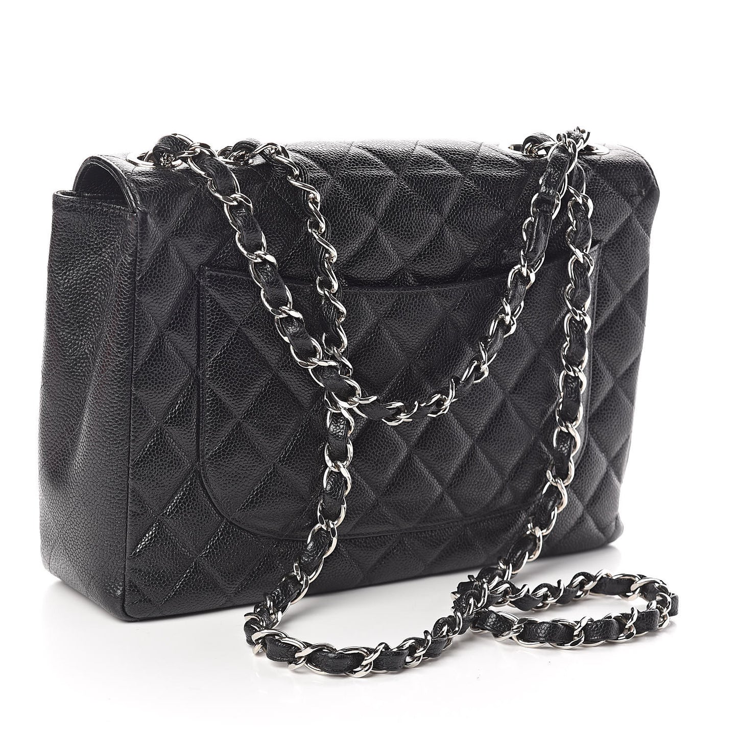 Caviar Jumbo Single Flap Black