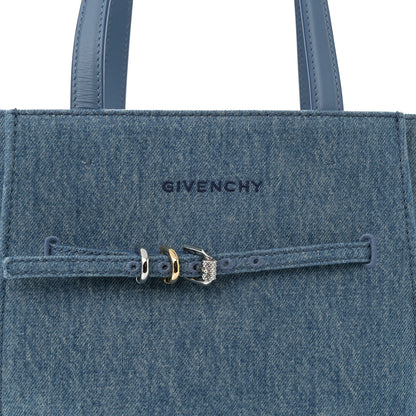 Givenchy Denim Small Voyou North South Tote Medium Blue 7 of 9