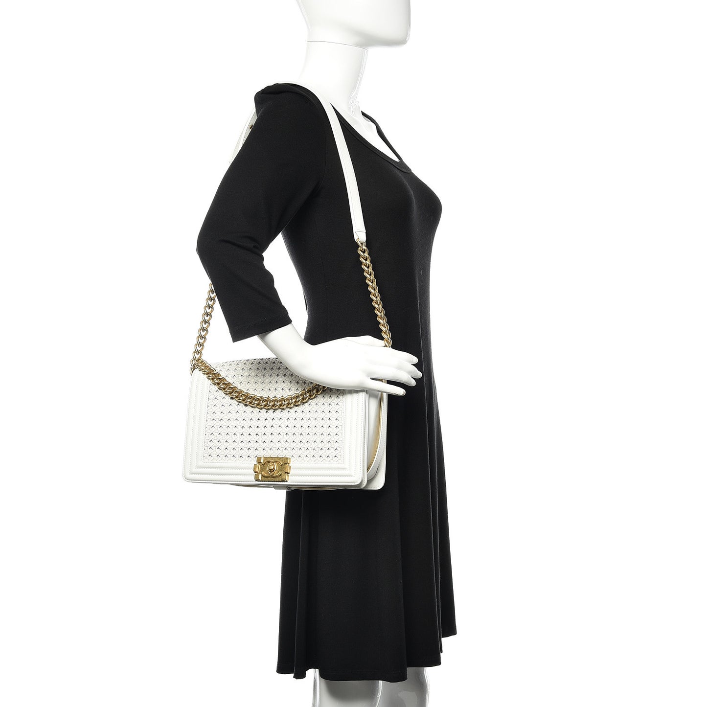 Sheepskin Braided New Medium Boy Reverso Flap White