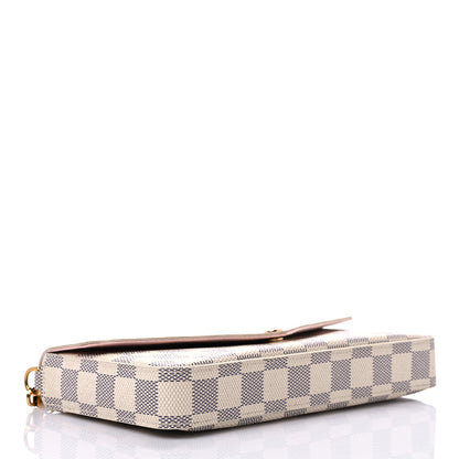 Louis Vuitton Damier Azur Pochette Felicie Chain Wallet Rose Ballerine 5 of 10