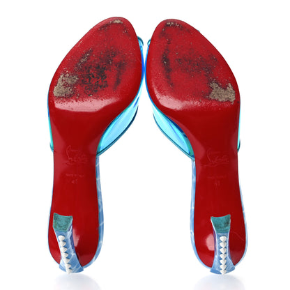 Christian Louboutin Patent Splash Mecondorik 85 Pumps 41 Blue 7 of 11