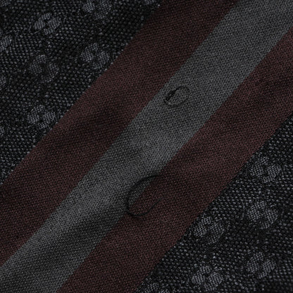 Gucci Wool Silk GG Monogram Web Verbier Fringe Scarf Charcoal 5 of 9
