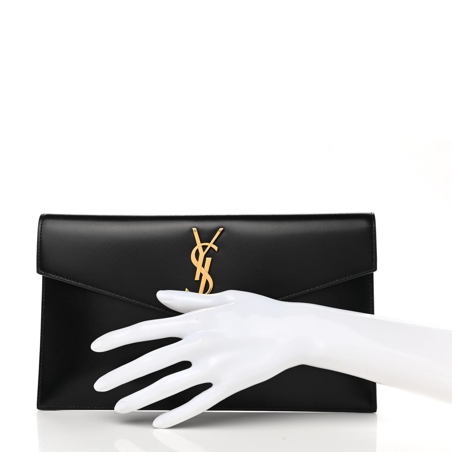 Smooth Shiny Calfskin Monogram Uptown Pouch Black