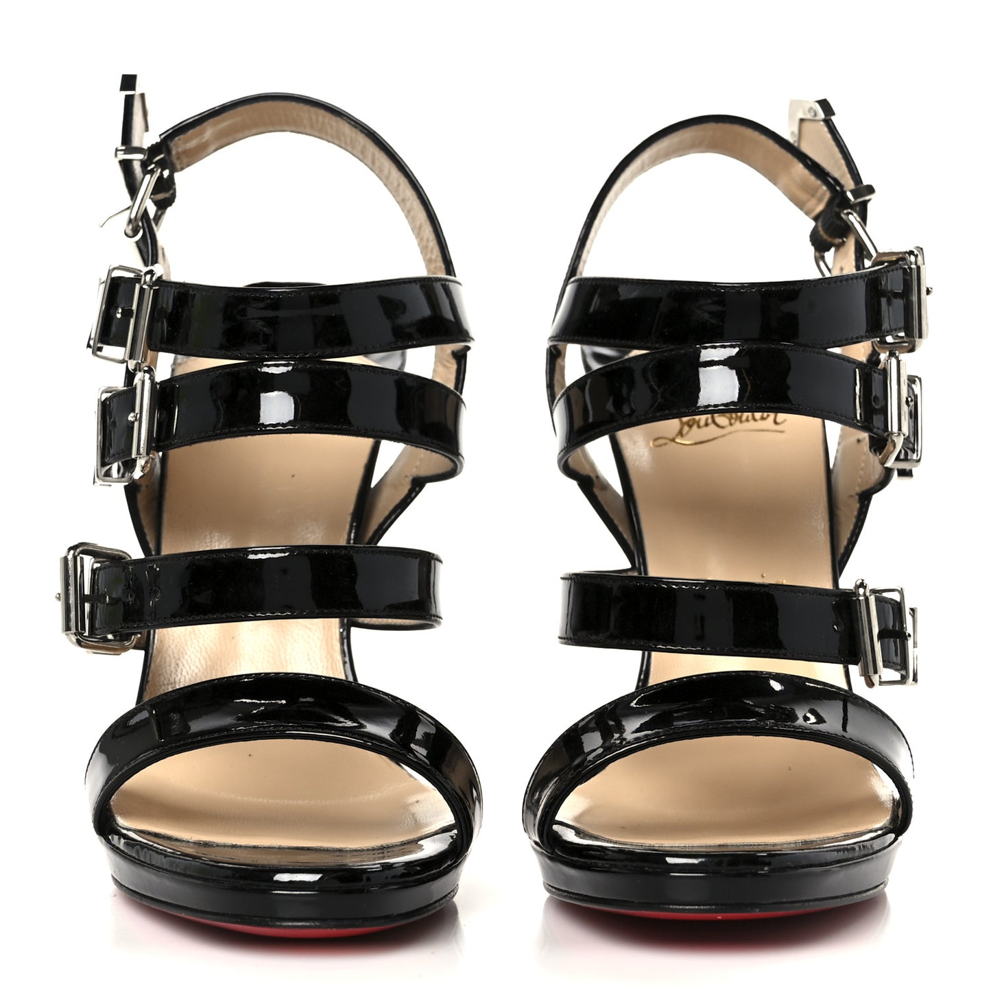Patent Funky 120 Cage Sandals 37.5 Black