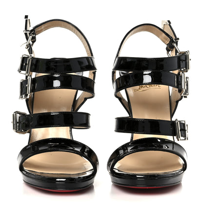 Christian Louboutin Patent Funky 120 Cage Sandals 37.5 Black 3 of 9