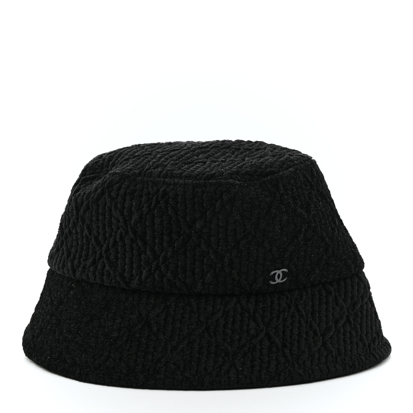 Viscose Silk Quilted CC Bucket Hat M Black