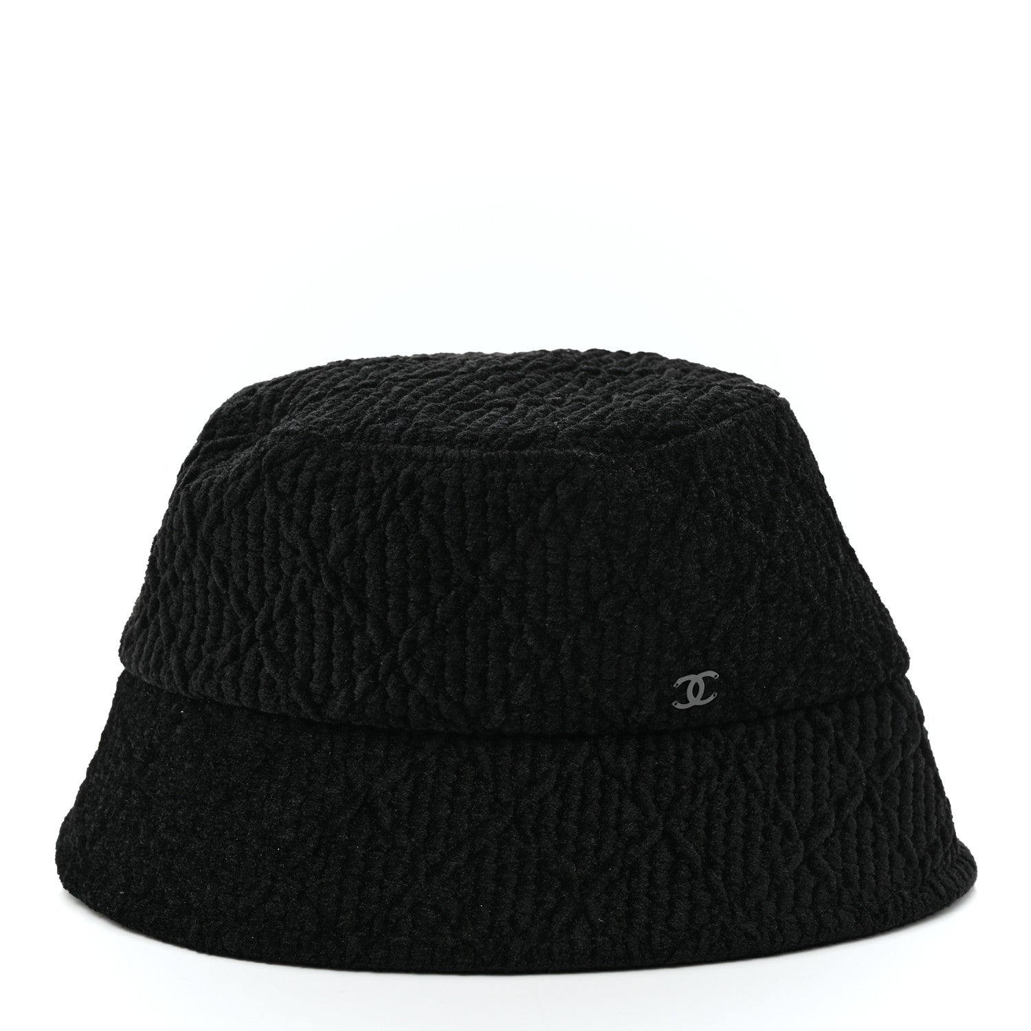 Chanel Viscose Silk Quilted CC Bucket Hat M Black 3 of 9