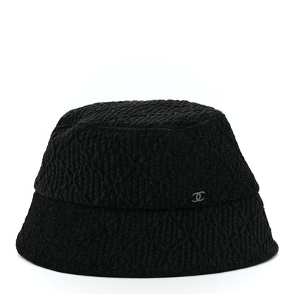 Chanel Viscose Silk Quilted CC Bucket Hat M Black 3 of 9