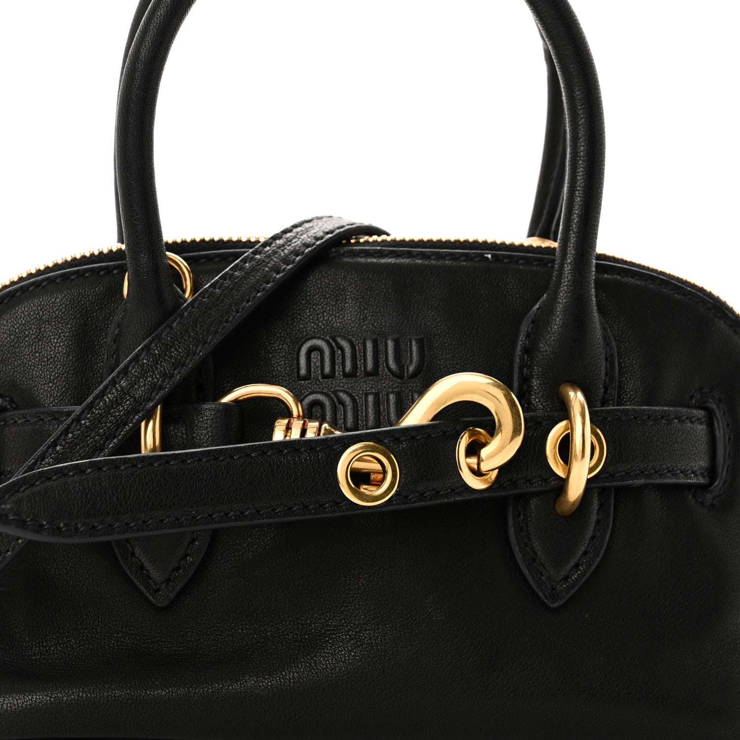 Miu Miu Nappa Mini Aventure Bag Black 7 of 9