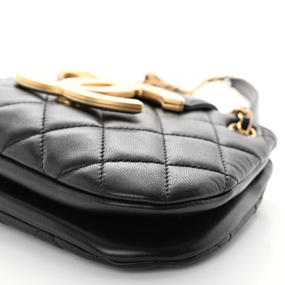 Chanel Lambskin Quilted Small Messenger Bag Black 9 of 9