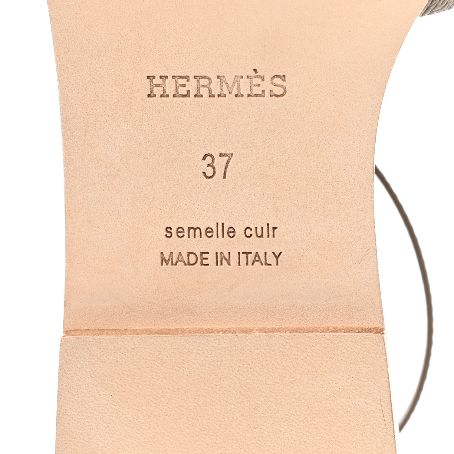 Hermes Epsom Santorini Sandals 37 Etoupe 8 of 9