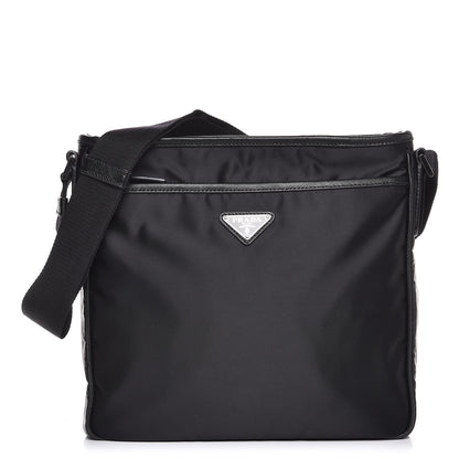 Prada Nylon Flat Messenger Bag Black 1 of 8