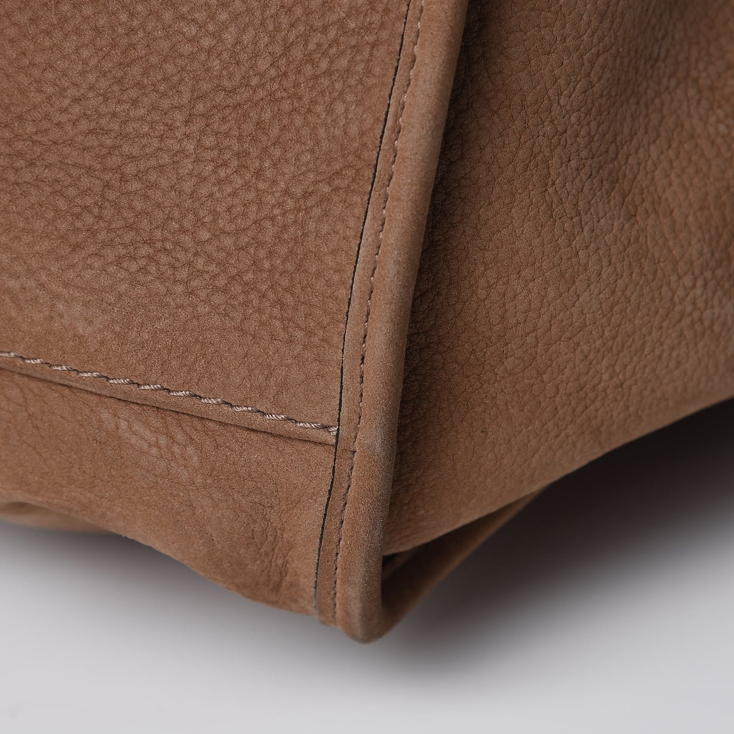 Nubuck Large Soft Stirrup Shoulder Bag Light Brown