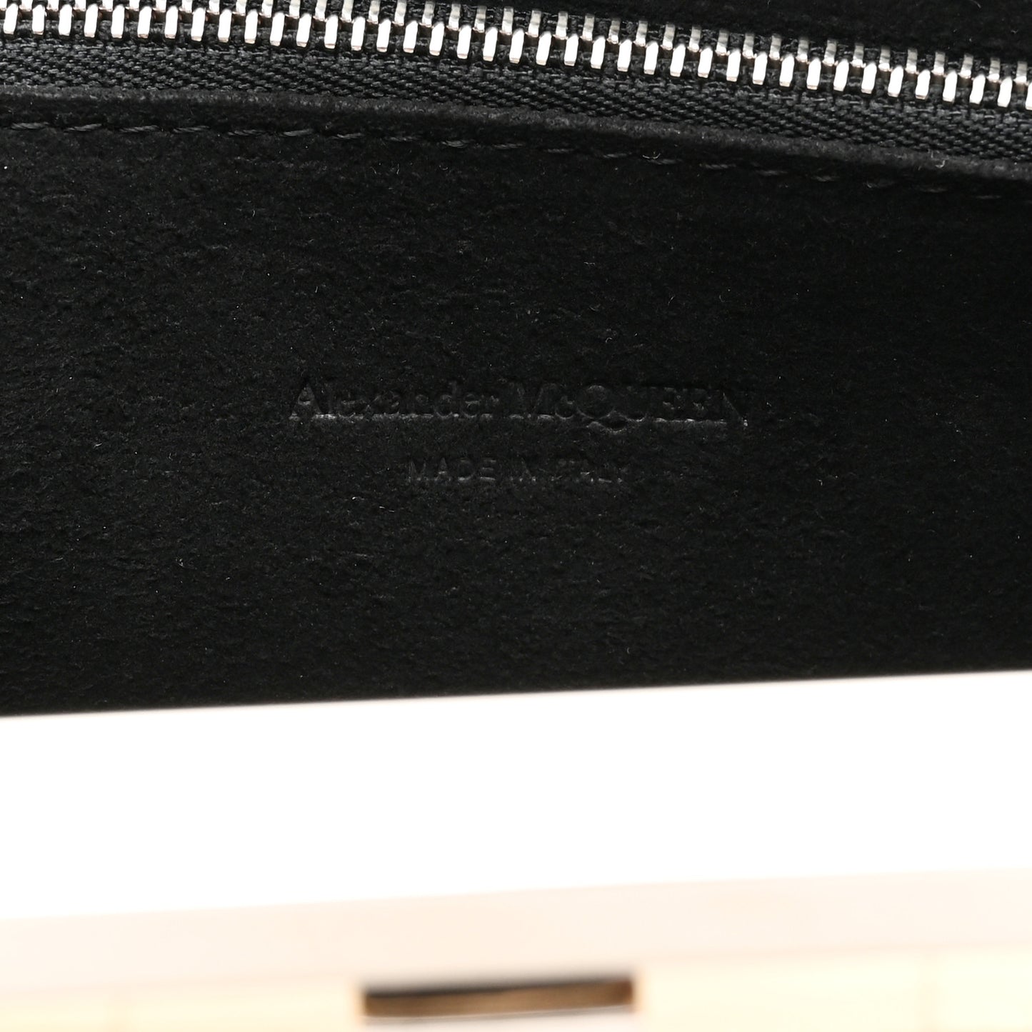 Metallic Calfskin Crocodile Embossed Knuckle Flat Clutch Gold