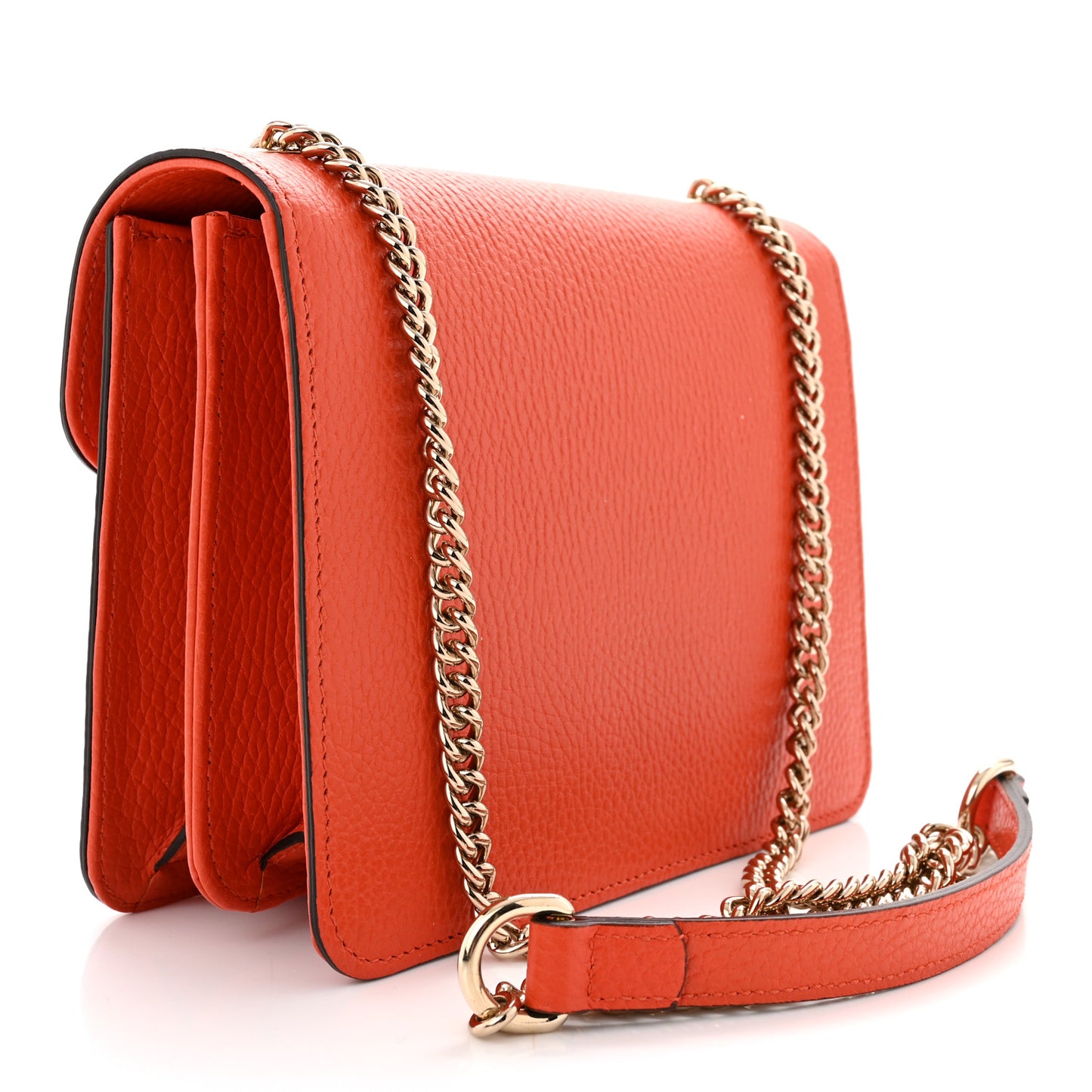Dollar Calfskin Small Interlocking G Shoulder Bag Sun Orange
